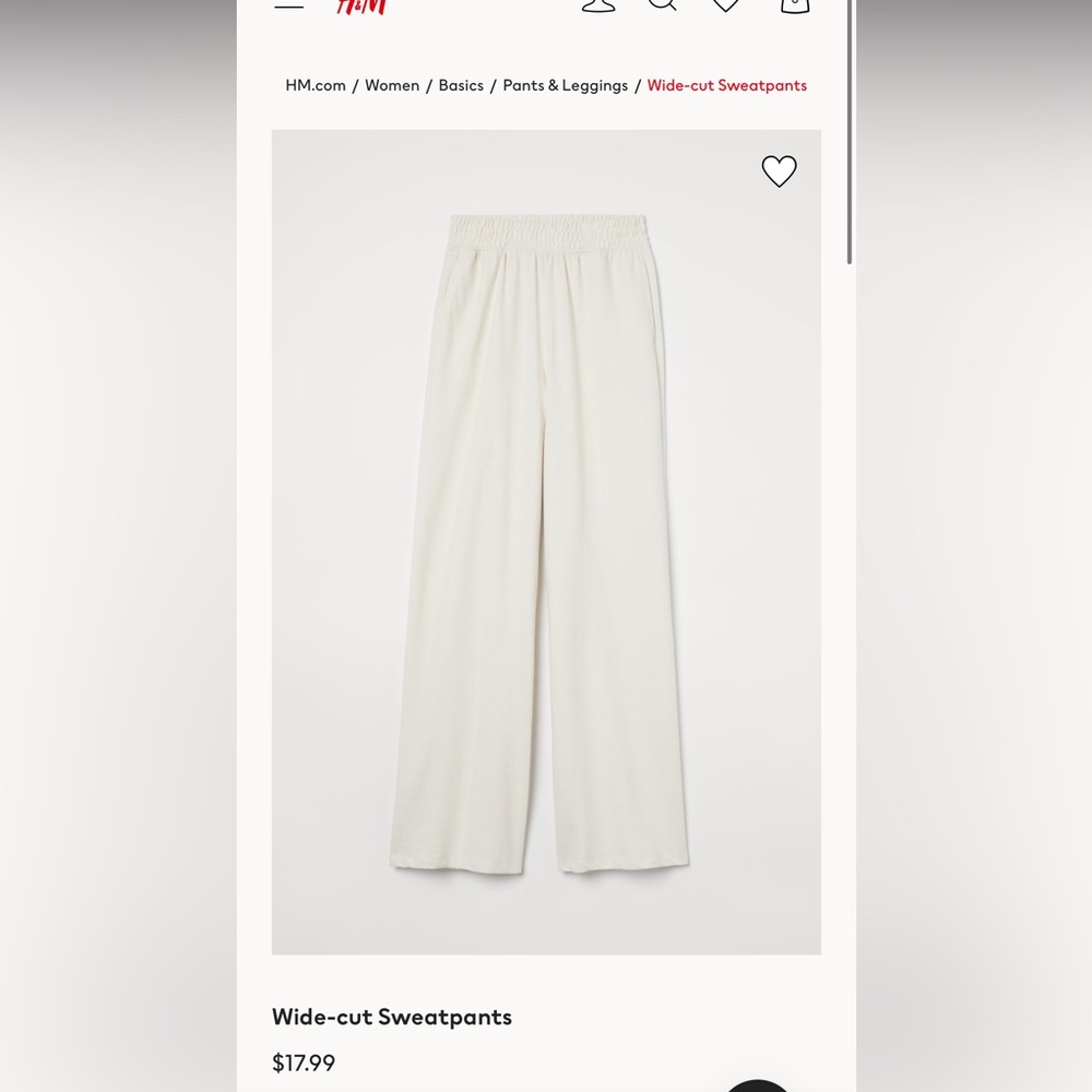 NWT H&M wide leg Sweatpants